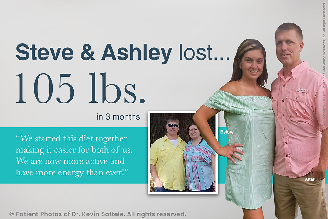 Steve and Ashley lost 105 lbs. in 3 months