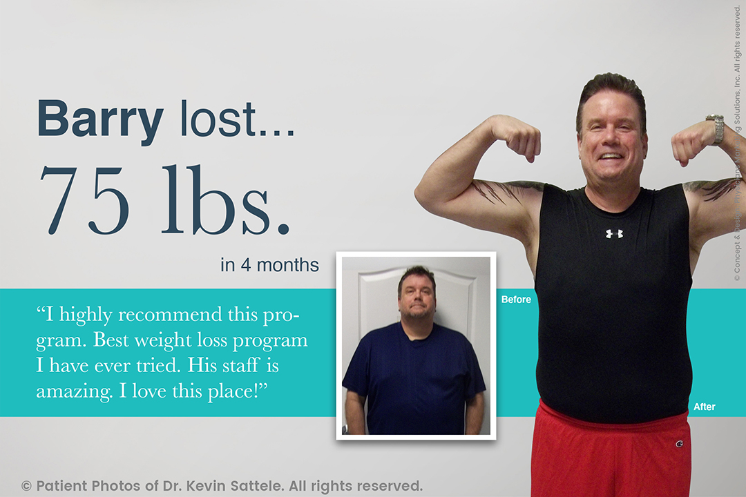 Barry lost 75 lbs. in 4 months