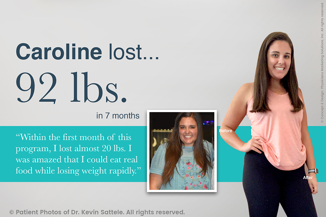 Caroline lost 92 lbs. in 7 months