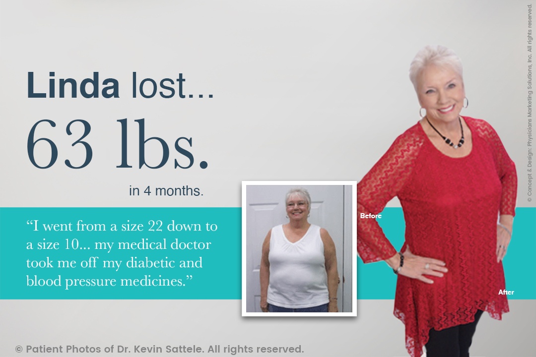 Linda lost 63 lbs. in 4 months